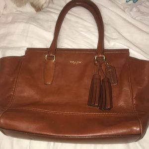Large brown Coach tote